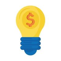 bulb with dollar symbol icon vector