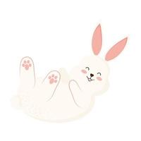cute rabbit lying vector