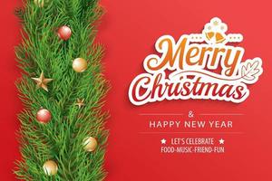 Merry christmas greeting card template. Happy holiday greeting banner and card template. vector