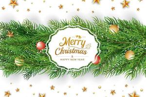 Merry christmas greeting card template. Happy holiday greeting banner and card template. vector