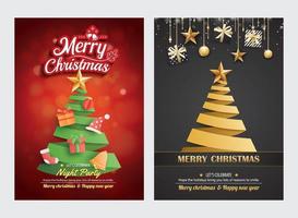 Merry christmas greeting card template. Happy holiday greeting banner and card template. vector