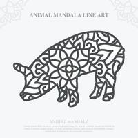 Animal Mandala. Vintage decorative elements. Oriental pattern, vector illustration.