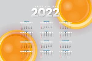 Monthly calendar template for 2022 year. Week Starts on Sunday. Wall calendar in a minimalist style. vector