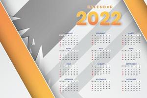 plantilla de calendario mensual para el año 2022. la semana comienza el domingo. Calendario de pared de estilo minimalista. vector