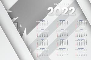 plantilla de calendario mensual para el año 2022. la semana comienza el domingo. Calendario de pared de estilo minimalista. vector