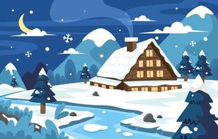 Winter Scenery Landscape vector