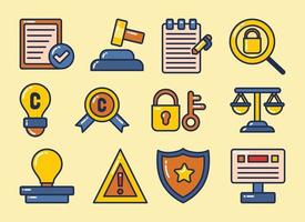 Colorful Copyright Icon Set vector