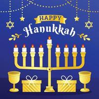 Golden Gradient Hanukkah vector