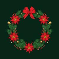 Floral Christmas Wreath Background vector