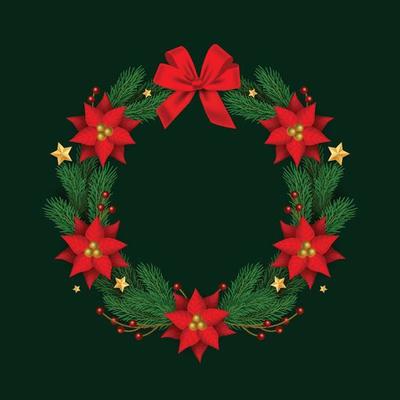 Floral Christmas Wreath Background