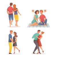 Set of Romantic Dating Couple Character vector