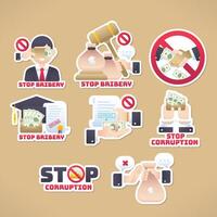 Stop Bribery And Corruption Stickers vector