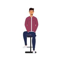 avatar man cartoon on chair vector design