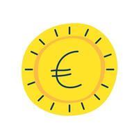 money coin euro isolated icon vector