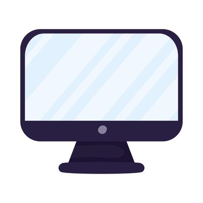 desktop computer monitor isolated icon