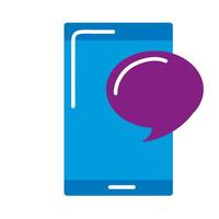 smartphone with speech bubble vector