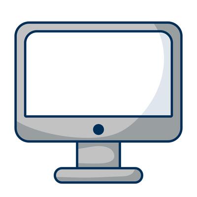 desktop computer monitor isolated icon