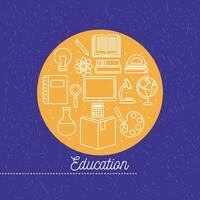 Education symbol set vector