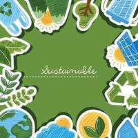 Sustainable icon collection vector