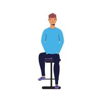 avatar man cartoon on chair vector design