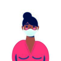 afro woman using face mask for covid19 vector