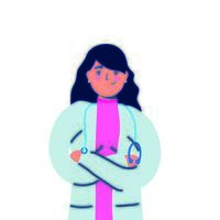 professional female doctor with stethoscope character vector