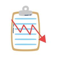 checklist clipboard with statistics arrows vector