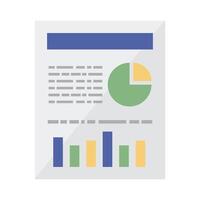 pie and bars chart on document vector