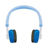 dispositivo de auriculares azul vector