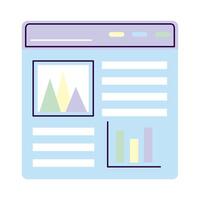 charts and data in website vector