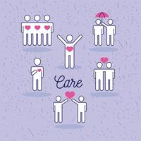 care symbol group vector