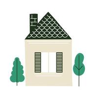 house with trees vector design