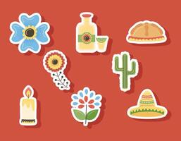 day of dead icons vector