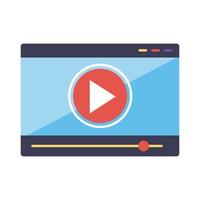 Play button in video screen vector