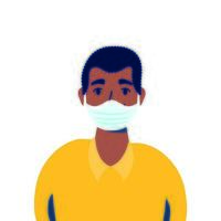 young man using face mask for covid19 vector