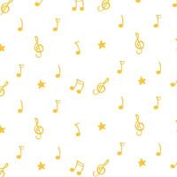 music notes set pattern background vector