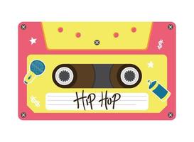 hip hop retro cassette vector design