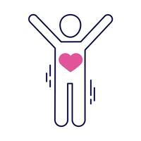 heart on human with hands up vector