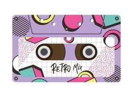 diseño de vector de cassette de mezcla retro púrpura