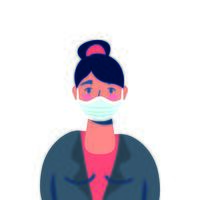 woman using face mask for covid19 vector