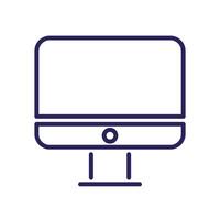 Monitor de computadora de escritorio icono aislado vector