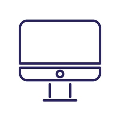 desktop computer monitor isolated icon