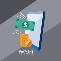 tablet with payment solutions vector