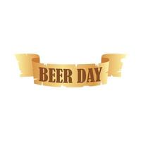 beer day ribbon vector design