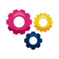 Isolated gears icons vector