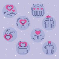 care symbol collection vector