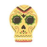 calavera mexicana amarilla vector