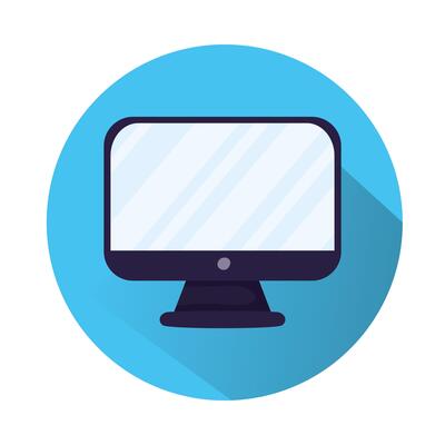 desktop computer monitor isolated icon