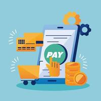 smartphone with payment solutions vector