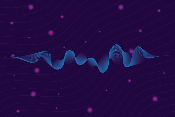 black waves sound blue background